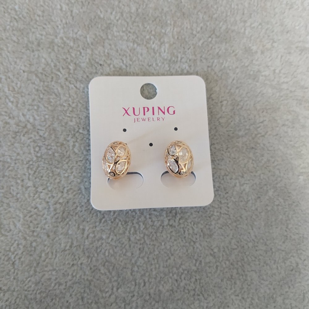 

Серьги Xuping с белыми камнями 10х14мм Позолота 18К, ida18705