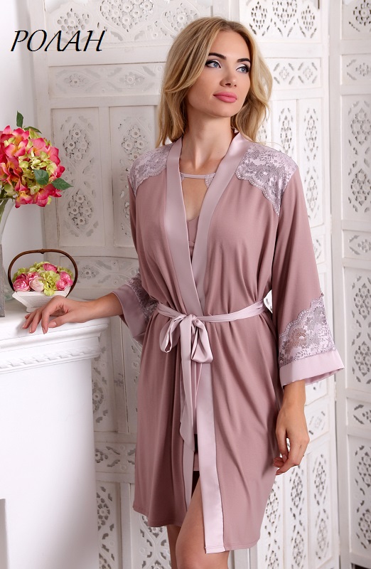 

Халат Fleur Lingerie РОЛАН  лиловый, Халат Fleur Lingerie РОЛАН 36 лиловый
