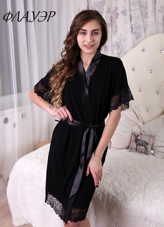 

Халат Fleur Lingerie ФЛАУЕР  черный, Халат Fleur Lingerie ФЛАУЕР 36 черный