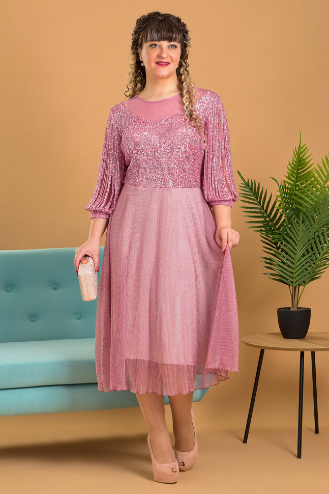 

Платье Alenka Plus 142940-2 розовый, Платье Alenka Plus 142940-2 розовый, 58