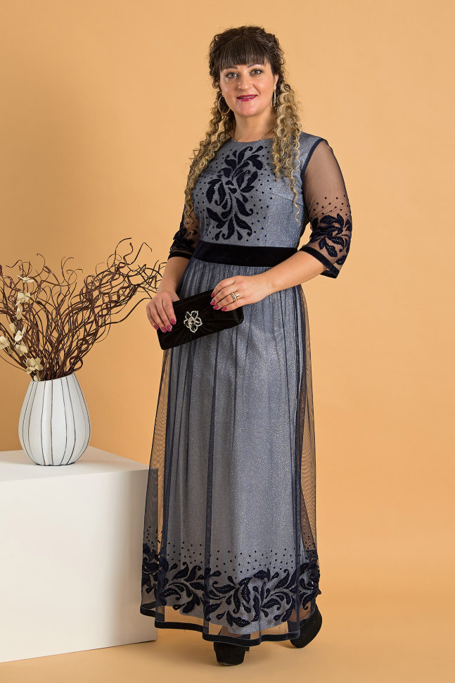 

Платье Alenka Plus 14275-2 синий,серебряный, Платье Alenka Plus 14275-2 синий,серебряный, 58