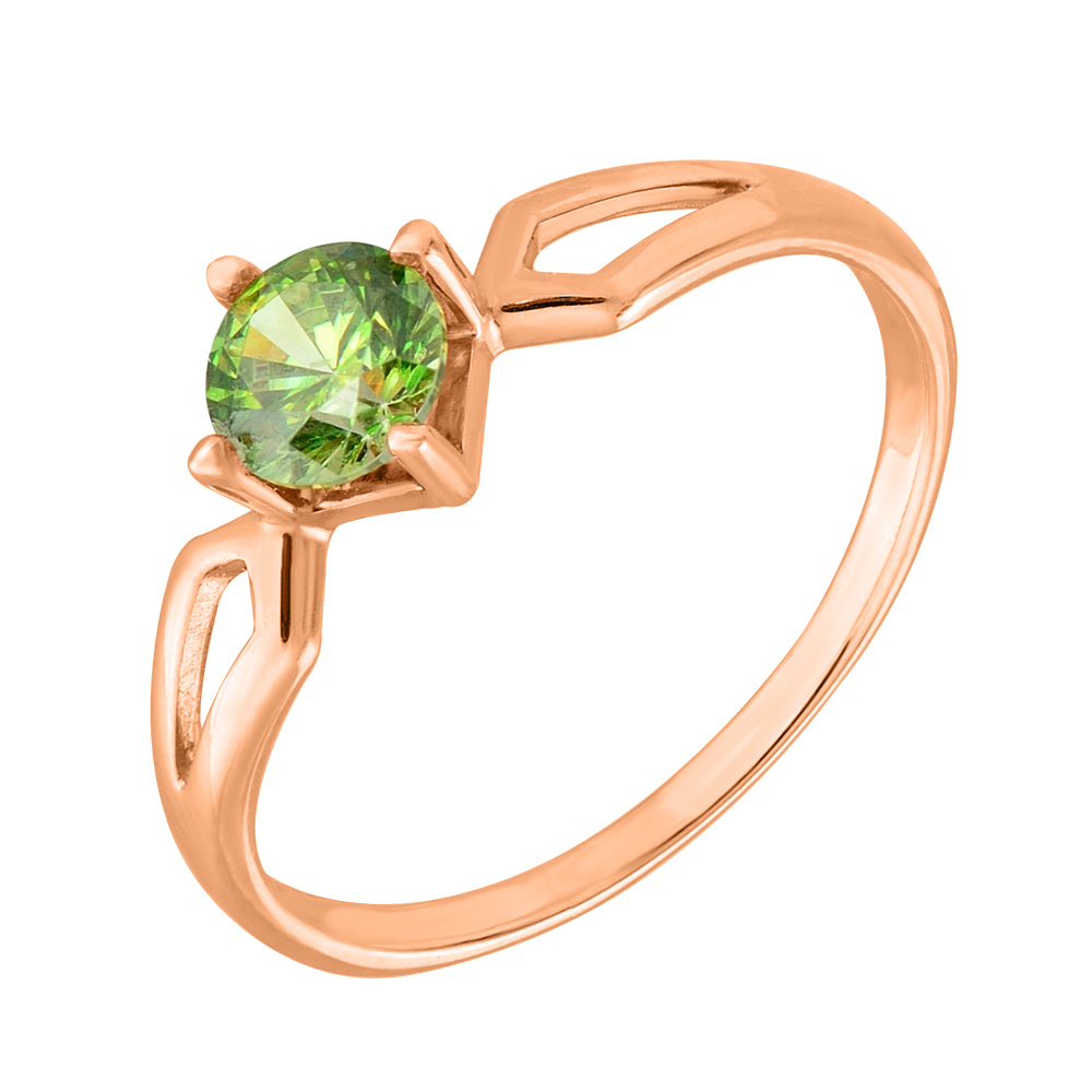 

Кольцо из красного золота с зеленым кристаллом Swarovski 000130205 16 размера