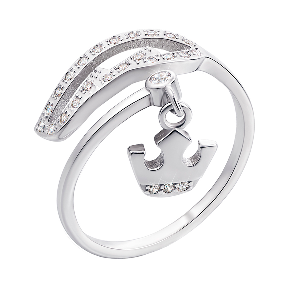 

Серебряное кольцо с подвеской-короной и фианитами 000135450 б/р размера