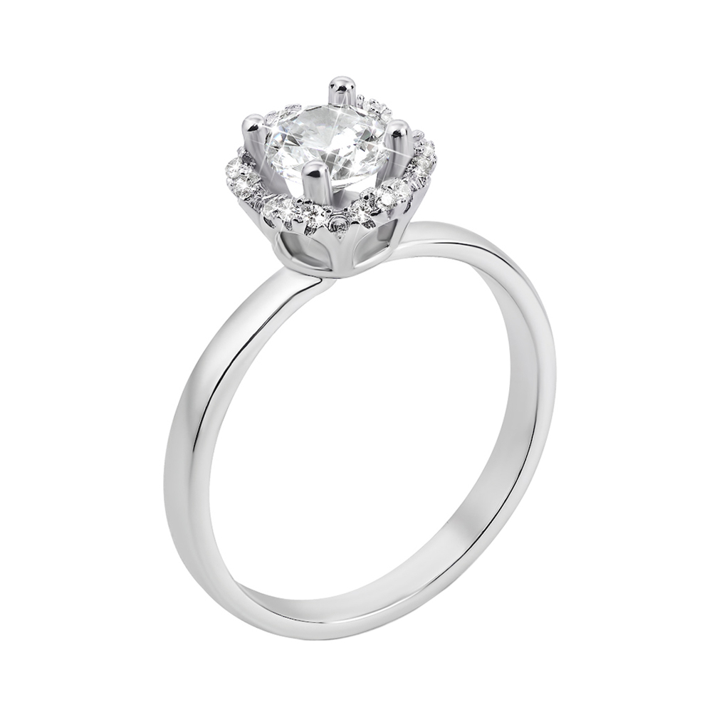 

Серебряное кольцо с фианитами 000133760 15.5 размера