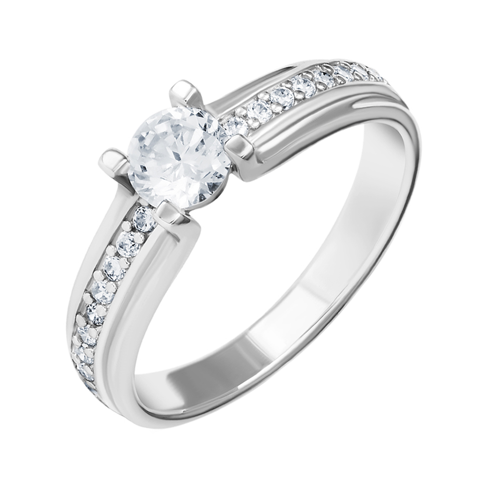 

Серебряное кольцо с белыми фианитами 000088438 17.5 размера