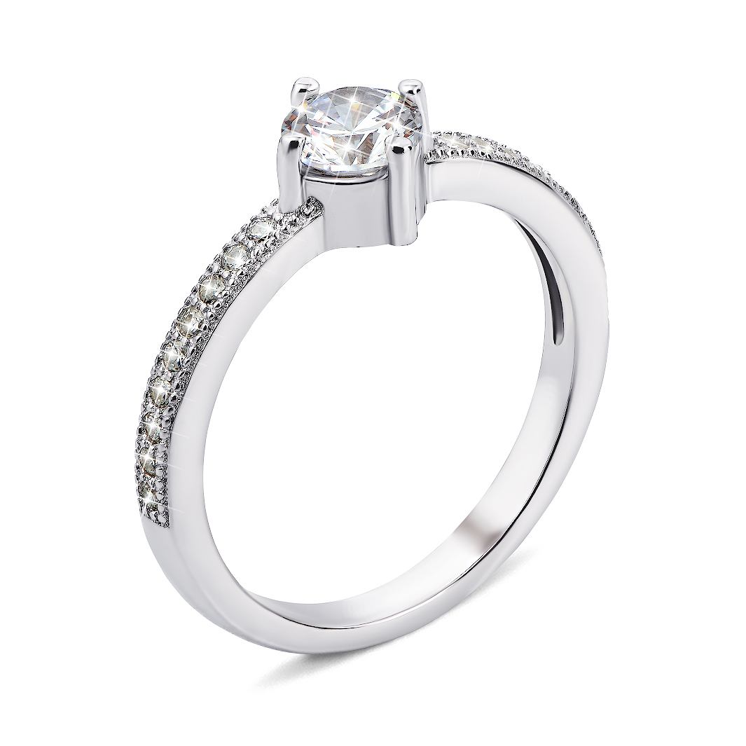 

Серебряное кольцо с фианитами 000133665 18 размера