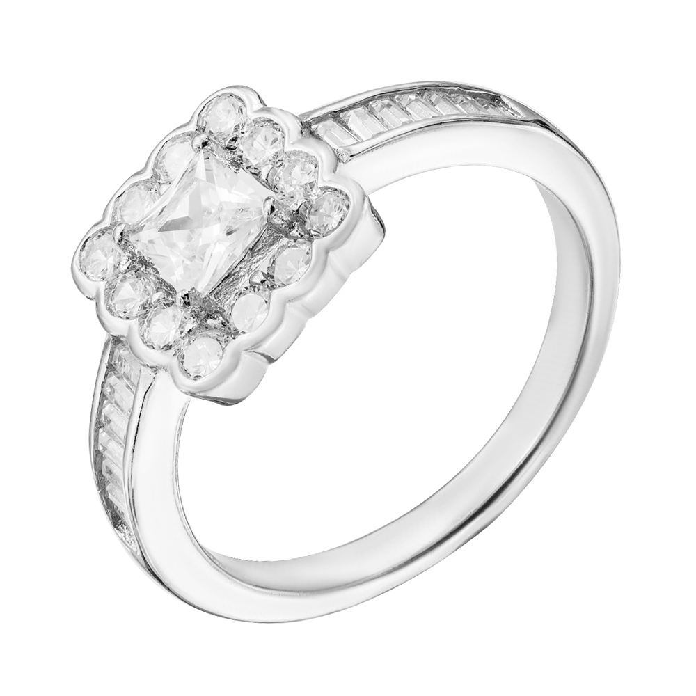 

Серебряное кольцо с цирконием 000131930 16.5 размера