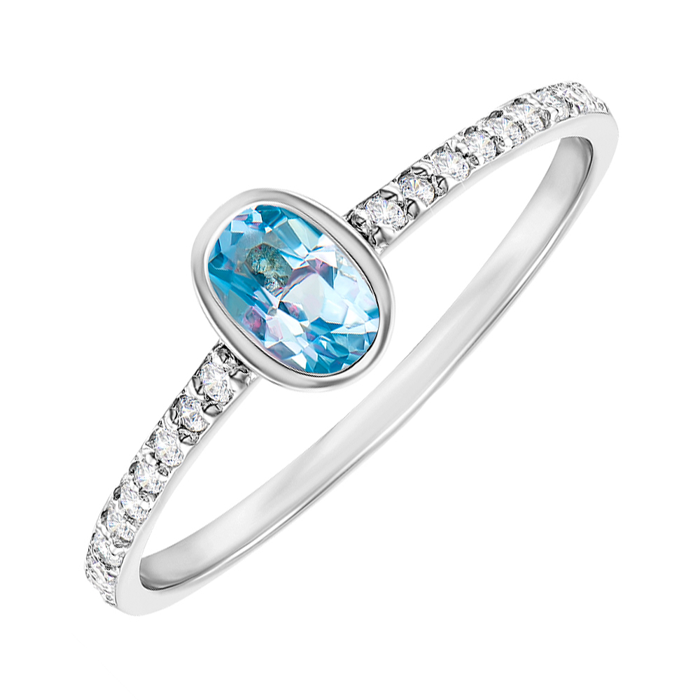 

Серебряное кольцо с топазом и фианитами 000146807 16 размера