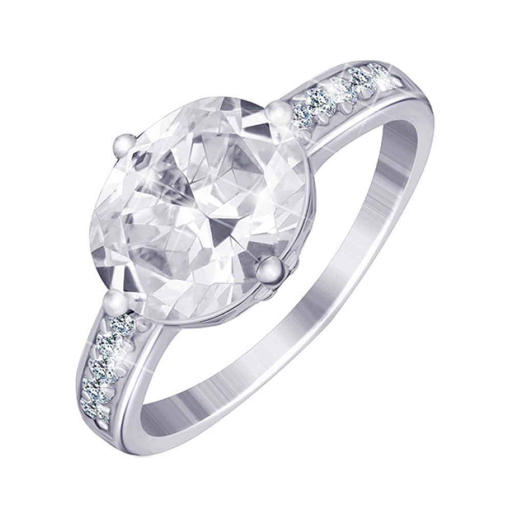 

Серебряное кольцо с цирконием 000025536 16.5 размера