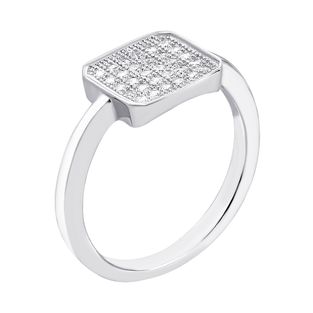 

Серебряное кольцо с фианитами 000133843 16.5 размера