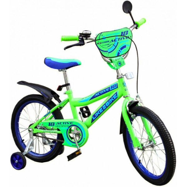 

Двухколесный детский велосипед 16 дюймов Like2bike Active 191627 Салатовый
