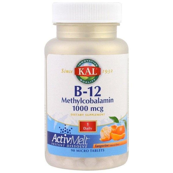 

Витамин B12 метилкобаламин B-12 Methylcobalamin KAL мандарин 1000 мкг 90 таблеток (KAL033)