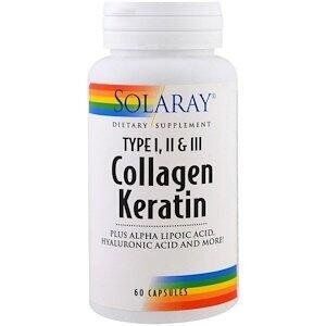 

Коллаген и кератин тип I II III Collagen Keratin Solaray 60 капсул (SR023)