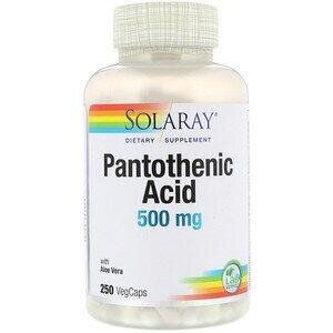 

Витамин В5 Пантотеновая кислота Pantothenic Acid Solaray 500 мг 250 капсул (SR046)