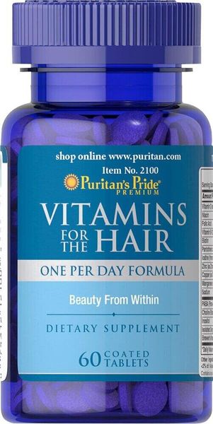 

Витамины для волос Vitamins for the Hair Puritan's Pride 60 таблеток (PP083)