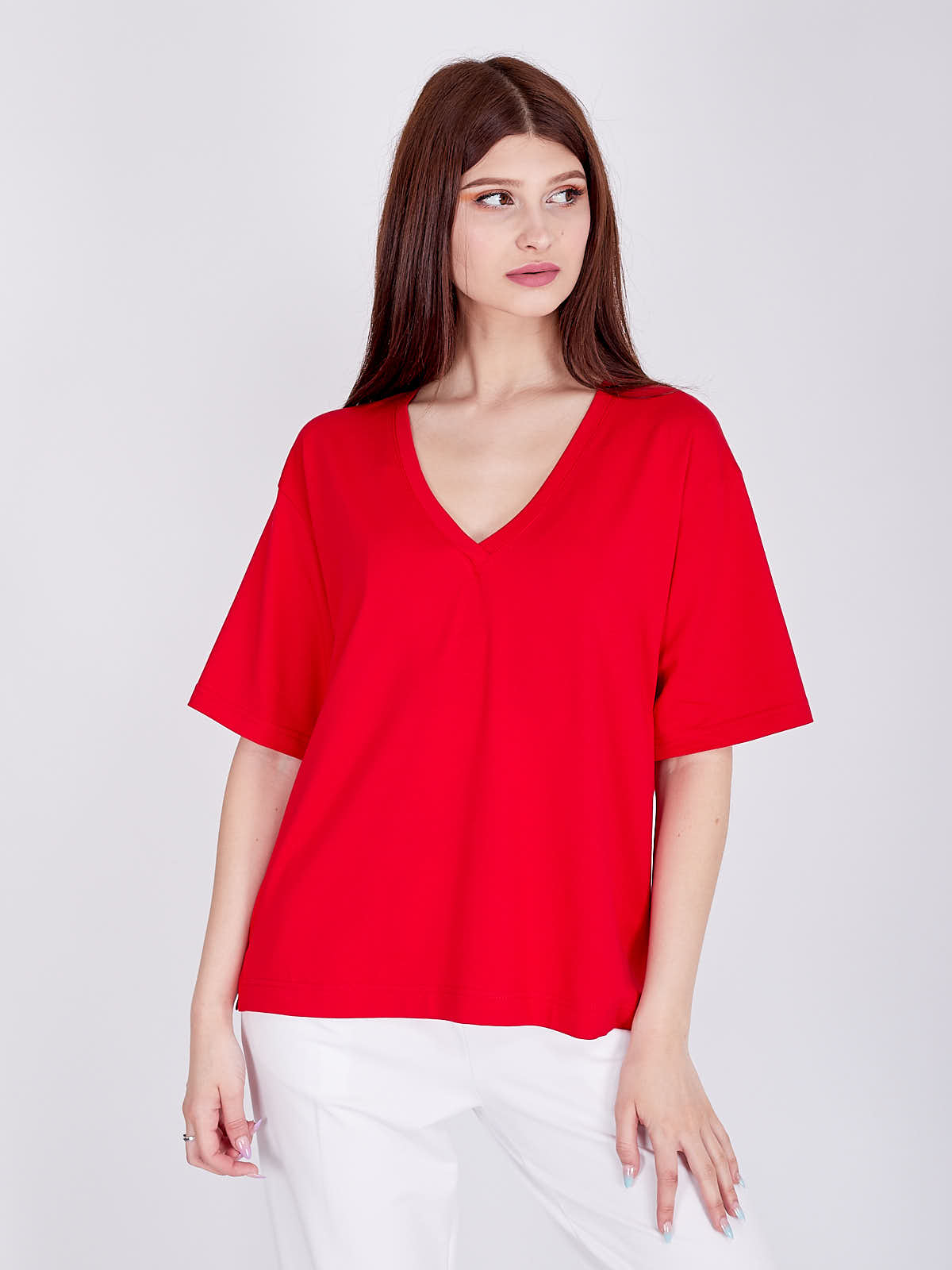 

Футболка женская Fromus с мысом свободная модал M/L(44-46) Желтый 2455-13