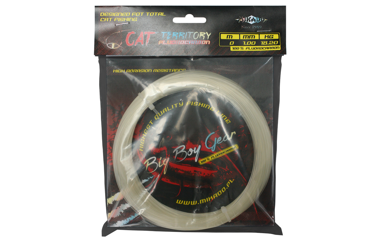 

Леска прозрачная Mikado Fluorocarbon Cat Territory 30 м 1 мм 65 кг