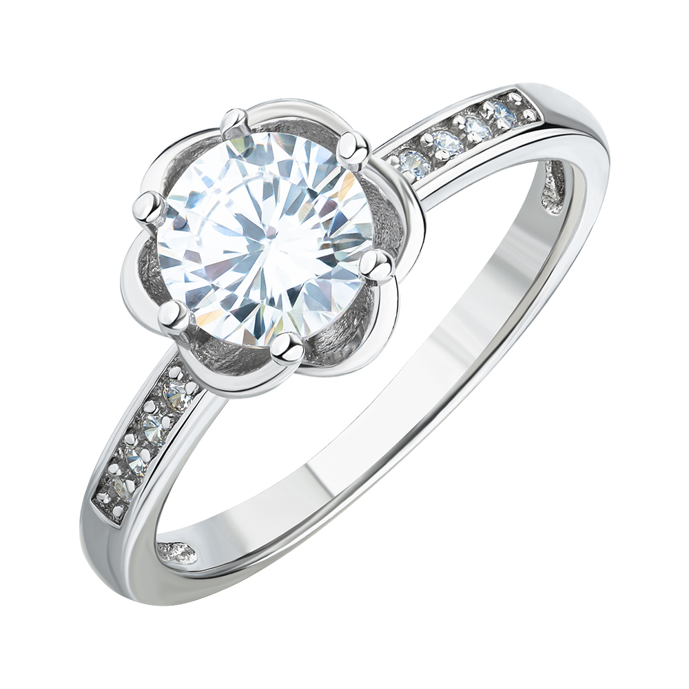 

Серебряное кольцо с фианитами 000147238 16 размера