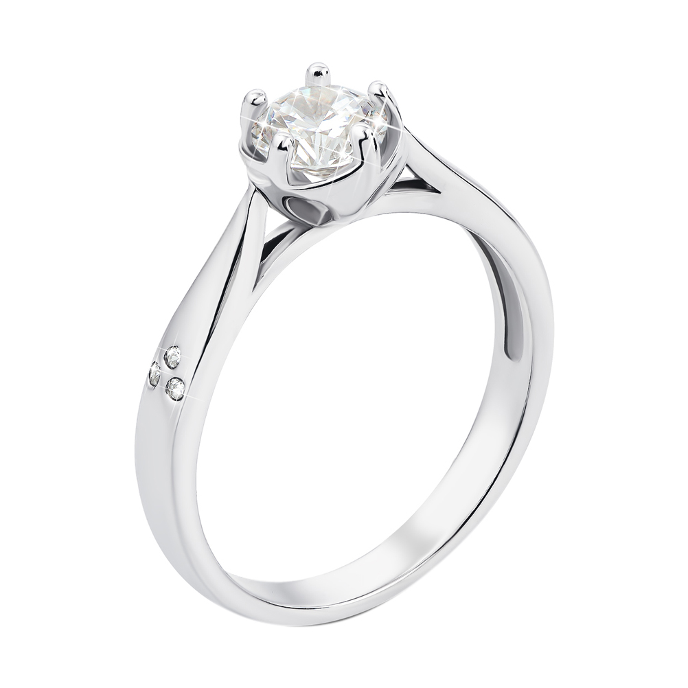 

Серебряное кольцо с цирконием 000121456 17 размера