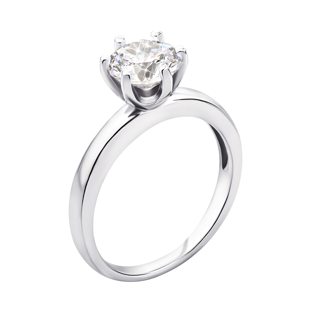 

Серебряное кольцо с фианитом 000124658 16 размера