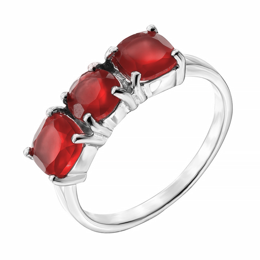 

Серебряное кольцо с гранатами 000140143 18 размера