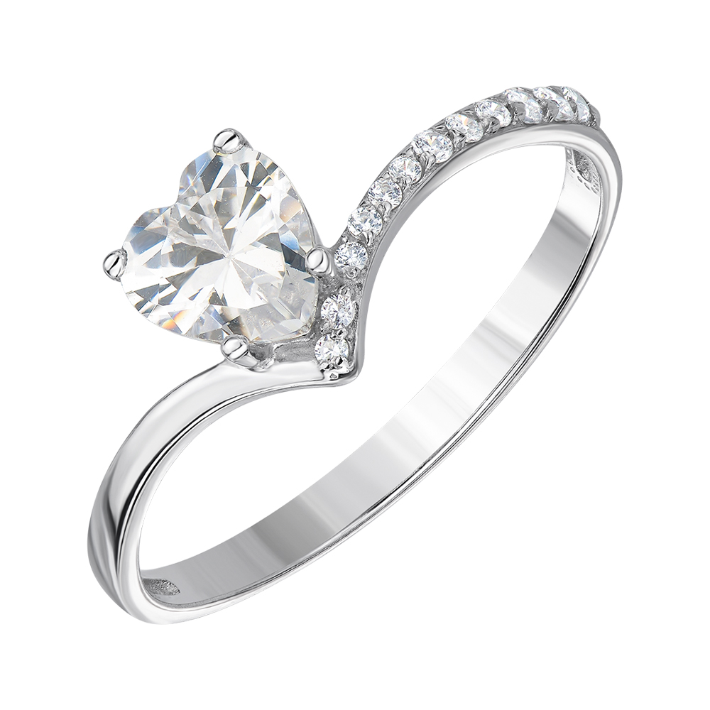 

Серебряное кольцо с фианитами 000146051 19 размера