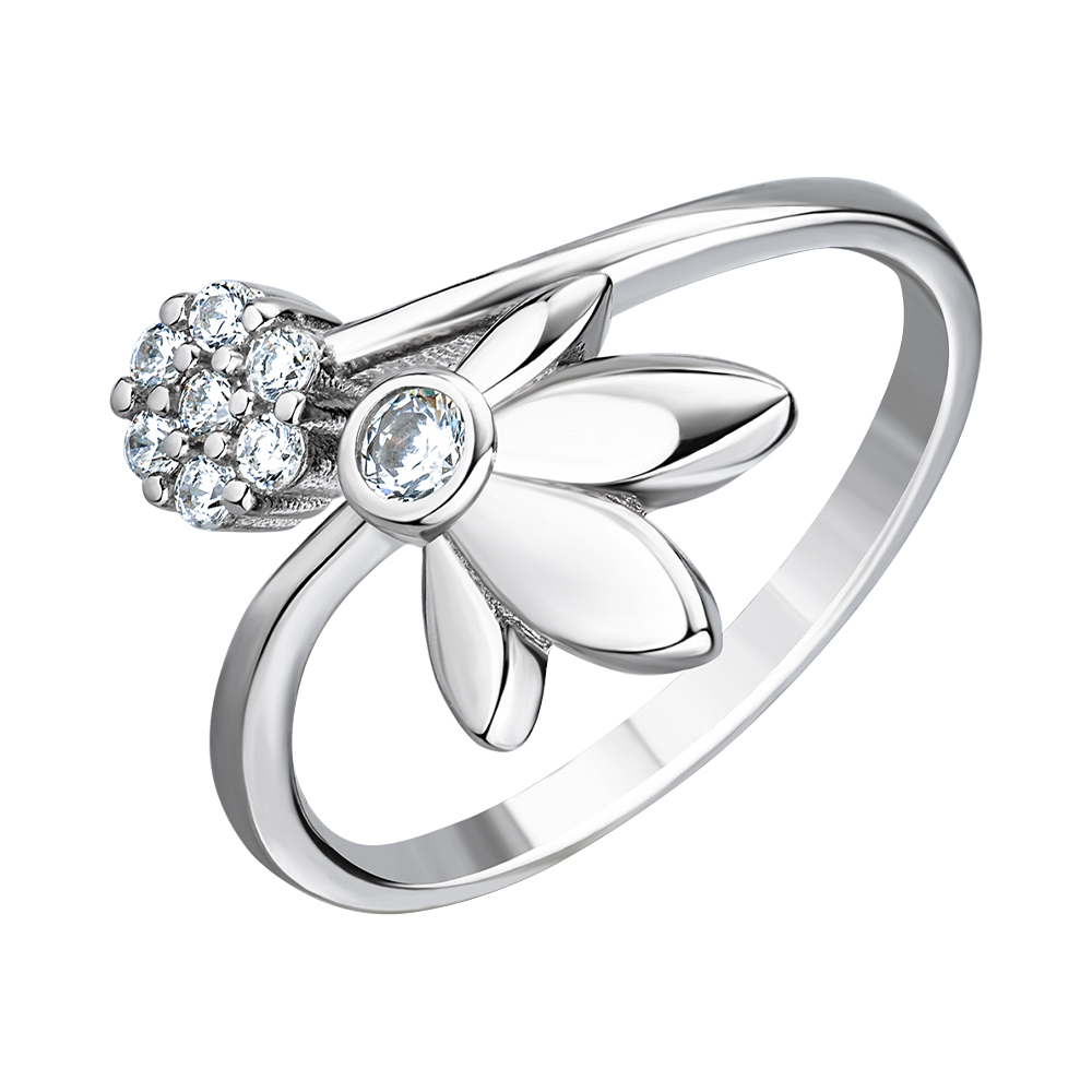 

Серебряное кольцо с фианитами 000147242 15.5 размера