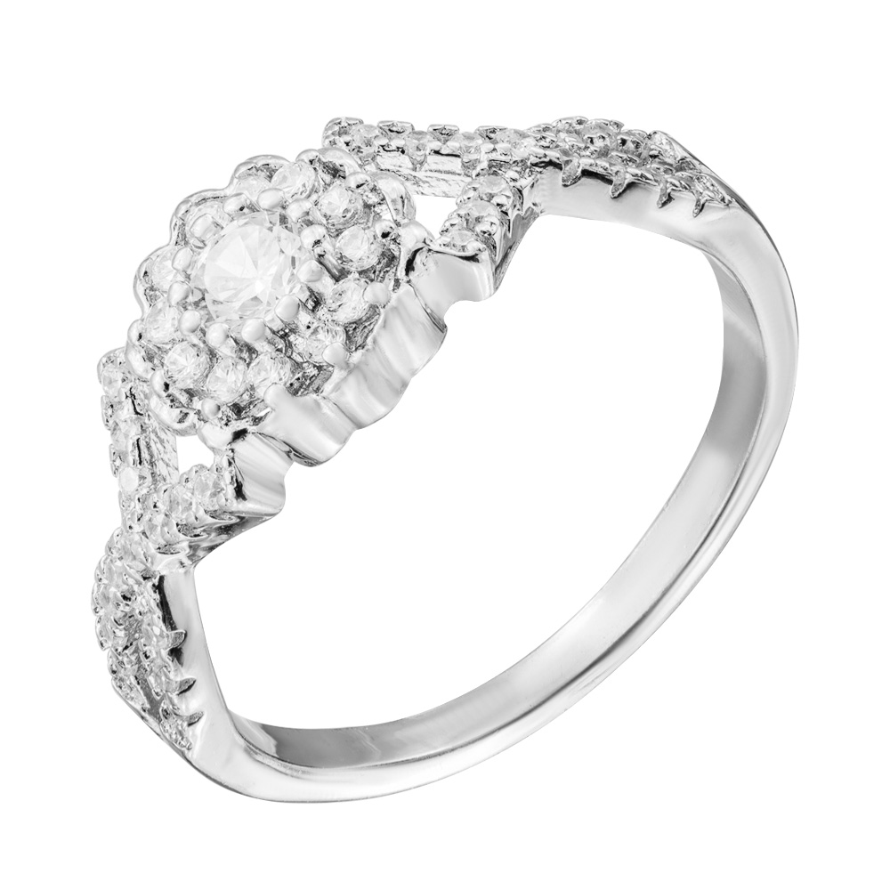 

Серебряное кольцо с фианитами 000131902 17 размера