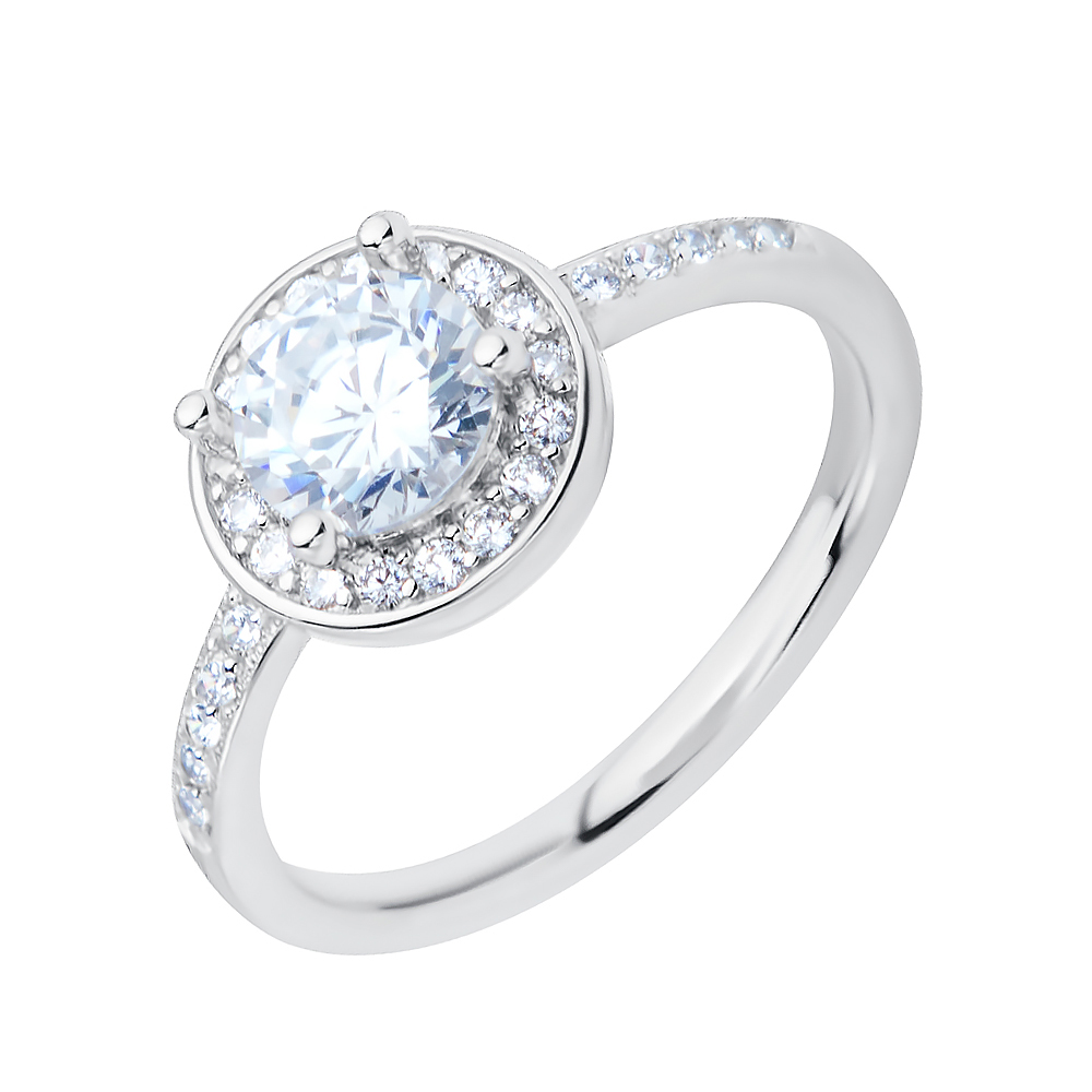 

Серебряное кольцо с фианитами 000116367 17 размера