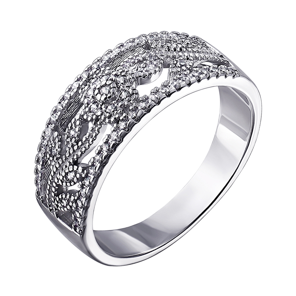 

Серебряное кольцо с фианитами 000052248 18.5 размера