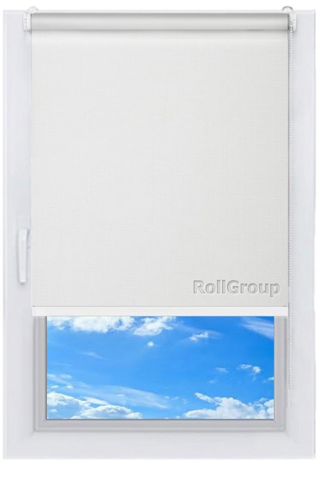 

Ролета тканевая Roll Group Лен 125х165 Белый 0800