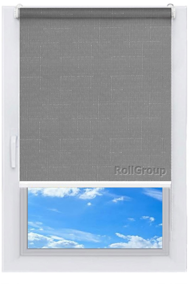 

Ролета тканевая Roll Group Лен 150х165 Серый 7436