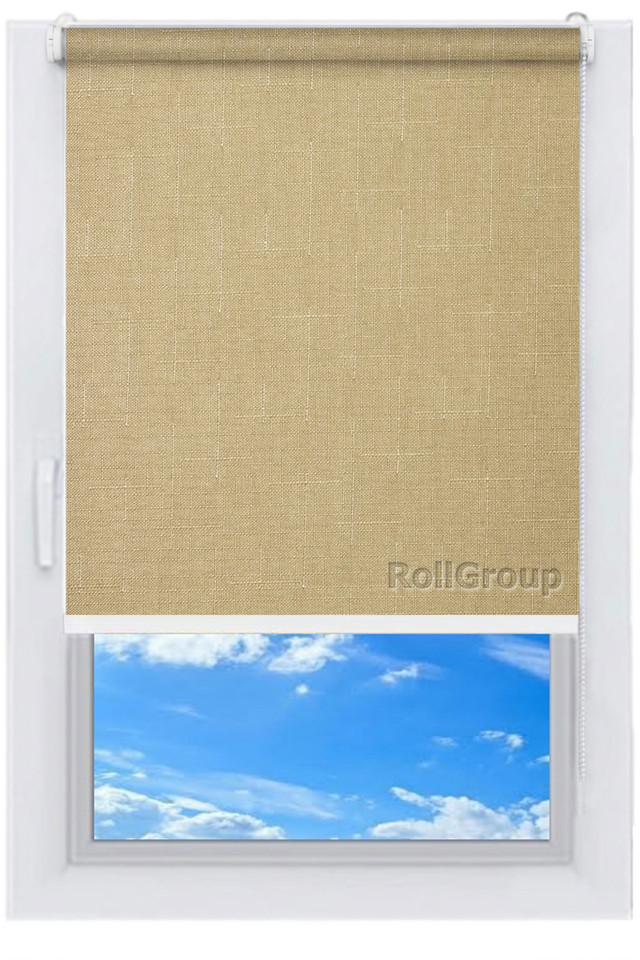 

Ролета тканевая Roll Group Лен 150х165 Слоновая кость 0881