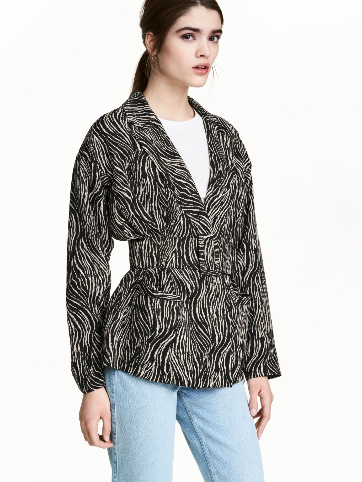 

Жакет H&M 4995725dm 44 Черный с бежевым