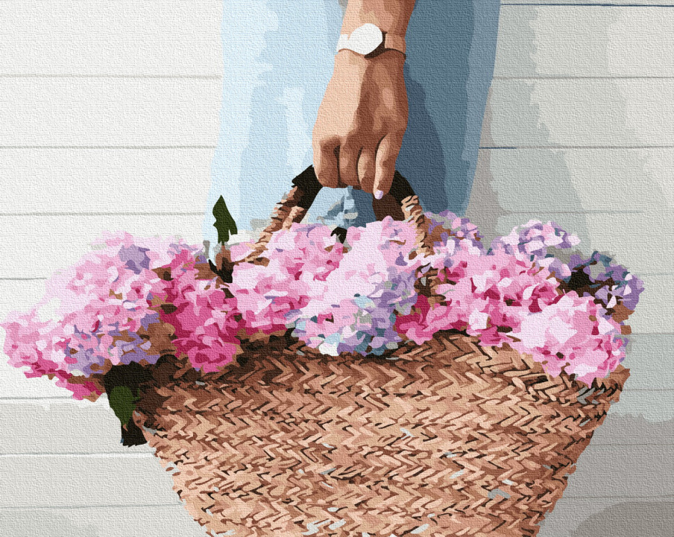 

Картина по номерам. Brushme Корзинка с гортензиями GX36620