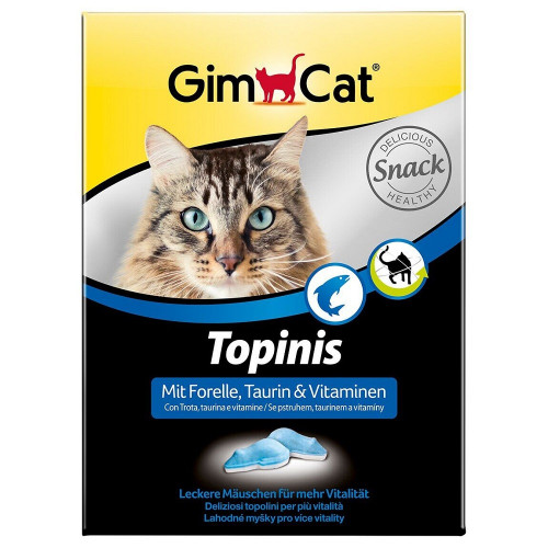 

Витамины Gimpet Topinis для кошек, с форелью, 180 табл, 220 г