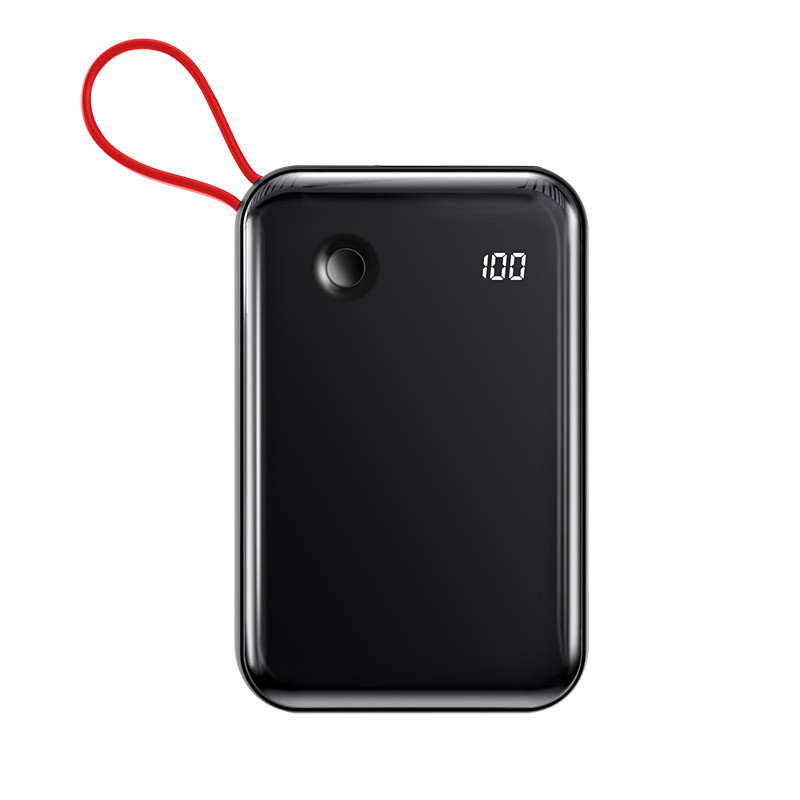 

Повербанк с кабелем Type-C BASEUS Mini S Digital Display 10000mAh ||3A, 15W, 1USB/1Lightning/1Type-C|. Black
