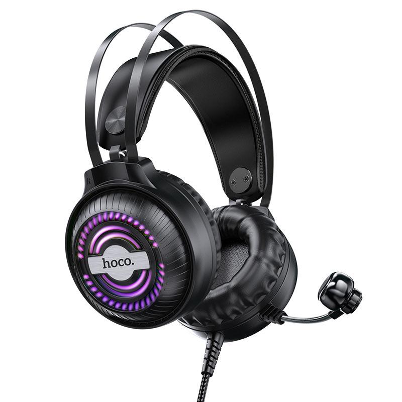 

Игровые наушники с микрофоном HOCO Streamer gaming headphones LED W101. Black
