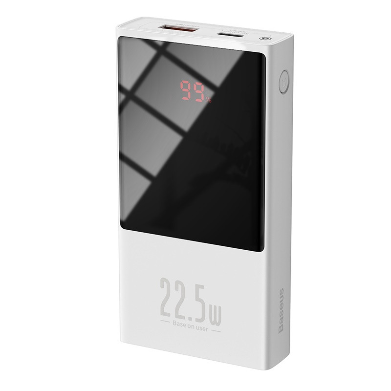 

Повербанк Baseus Super mini digital Display 10000mAh |1USB/1Type-C, PD/QC,5A, 22.5W|. White