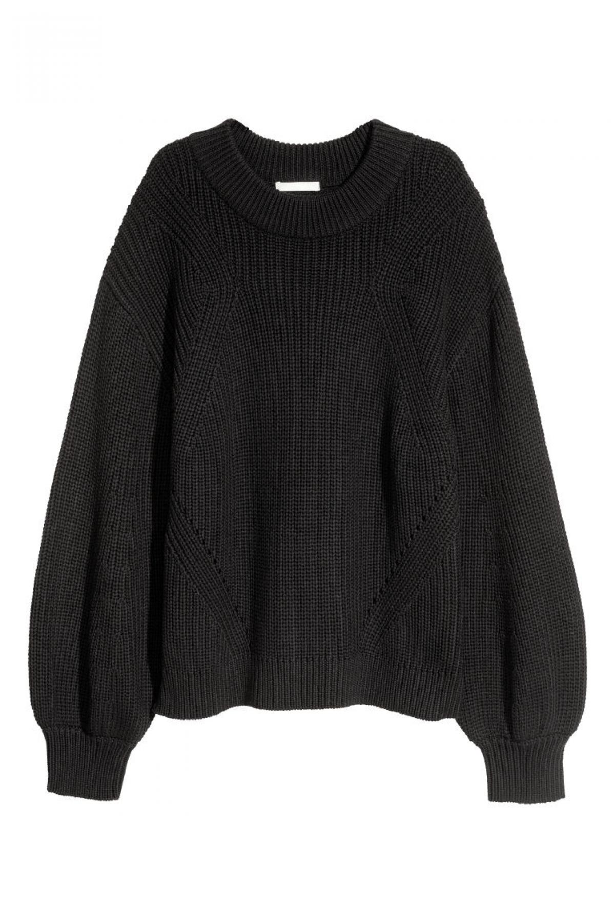 

Вязаный джемпер H&M 2xl Черный