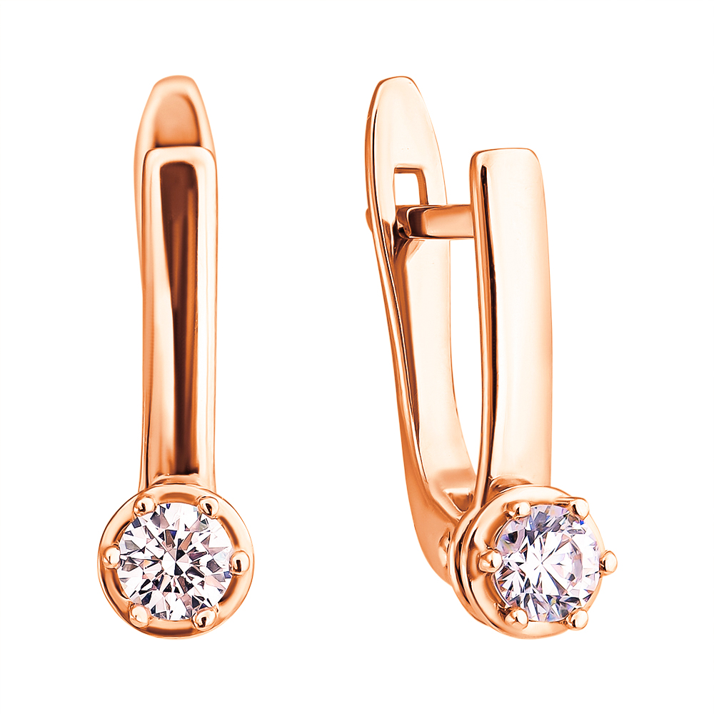 

Серьги из красного золота с фианитом S Zirconia 000037097