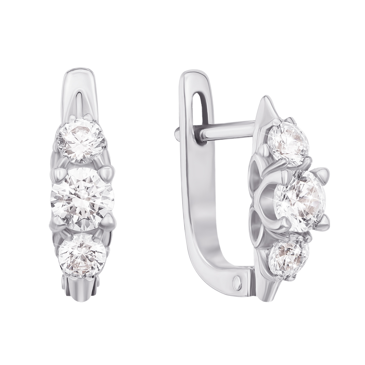 

Серьги из белого золота с фианитом S Zirconia 000126280