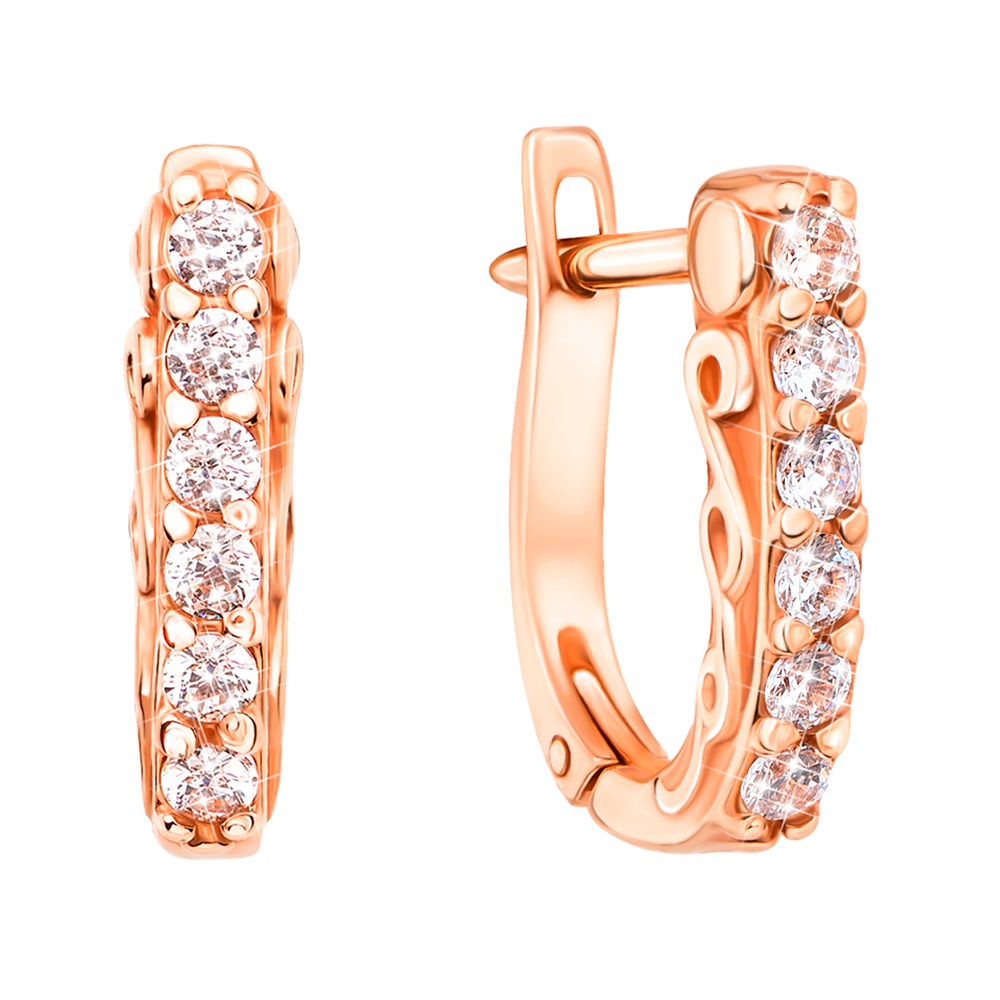 

Серьги из красного золота с фианитами 000130494
