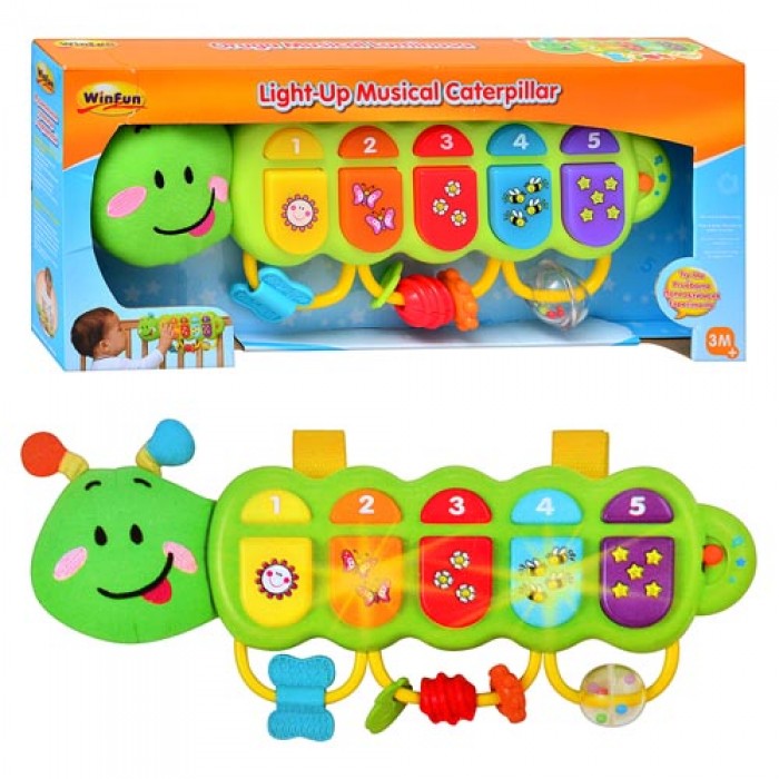 

Детская развивающая музыкальная игрушка пианино WIN FUN Гусеница Light-up Musikal caterpillar MR 0215