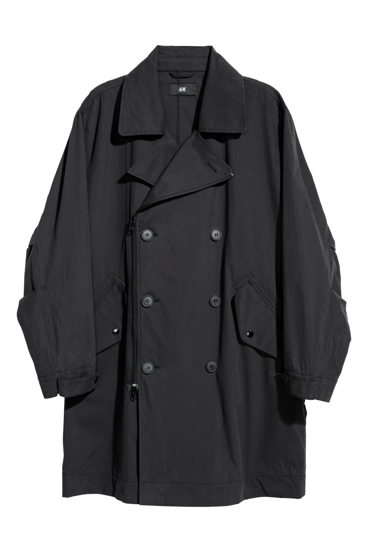 

Двубортное пальто H&M xs Черное