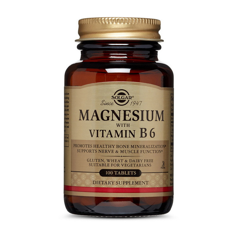 

Магний с витаминов Б6 Солгар / Solgar Magnesium with Vitamin B6 (100 tab)