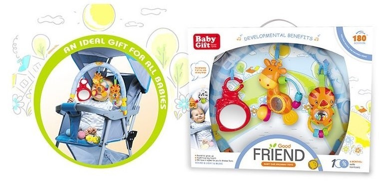 

Погремушка на коляску / Кроватку A-Toys 3179D Животные, 49*6*39 см