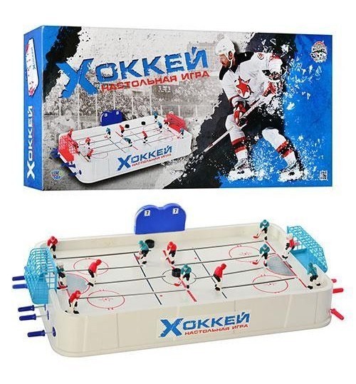 

Хоккей Joy Toy 0704 на штангу, размер поля 69-40см, Фигурки 14шт, Шайбы 2шт, 87-43,5-11,5 см