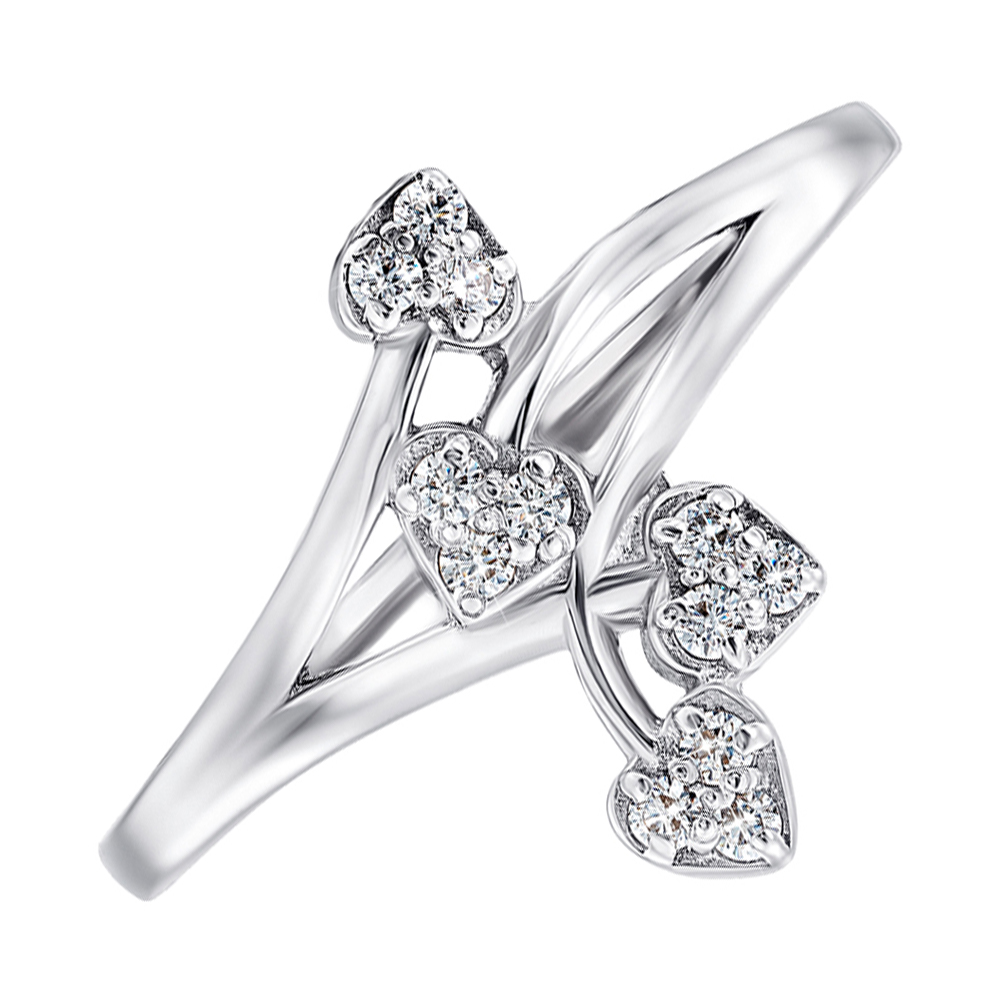 

Серебряное кольцо с фианитами 000141133 16.5 размера