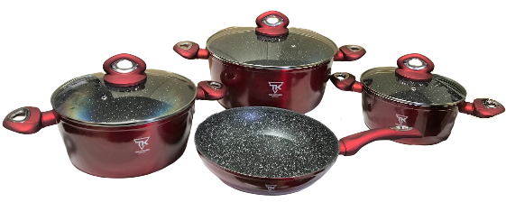 

Набор посуды с мраморным покрытием Top Kitchen TK-00081 8 предметов Красный (par_TK 00081)
